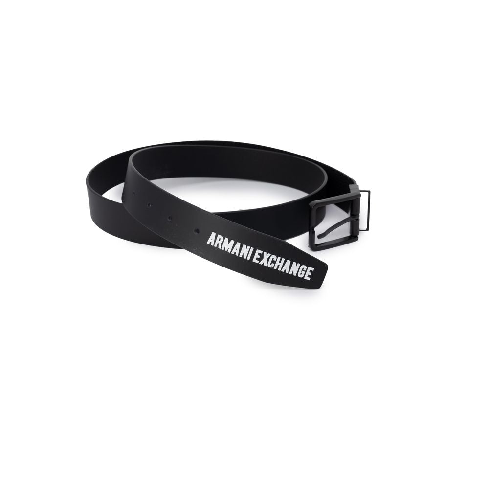 Armani Exchange Black Leather Belt