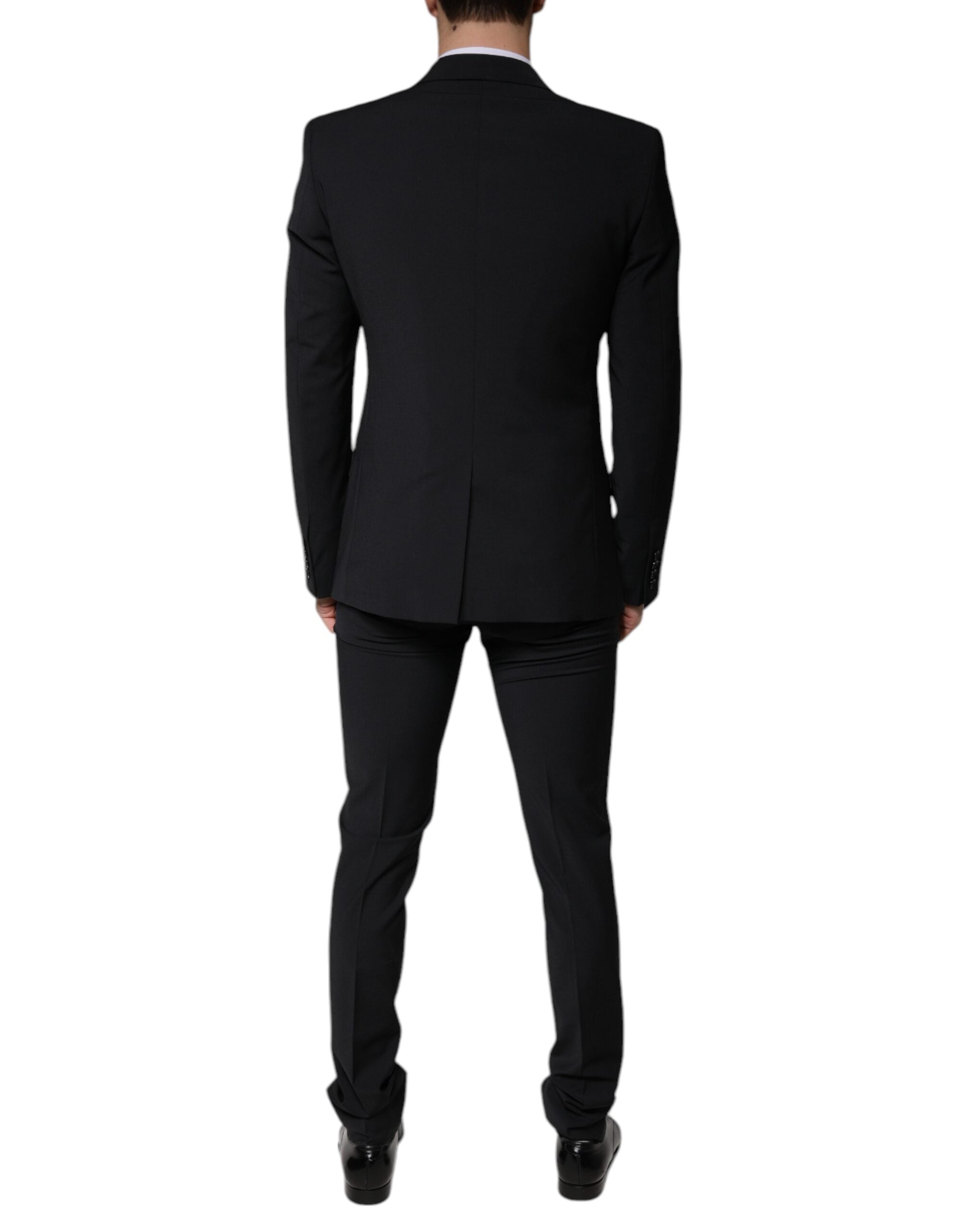 Dolce & Gabbana Μαύρο Μάλλινο 3 Κομμάτια Slim Fit Επίσημο Ανδρικό Κοστούμι