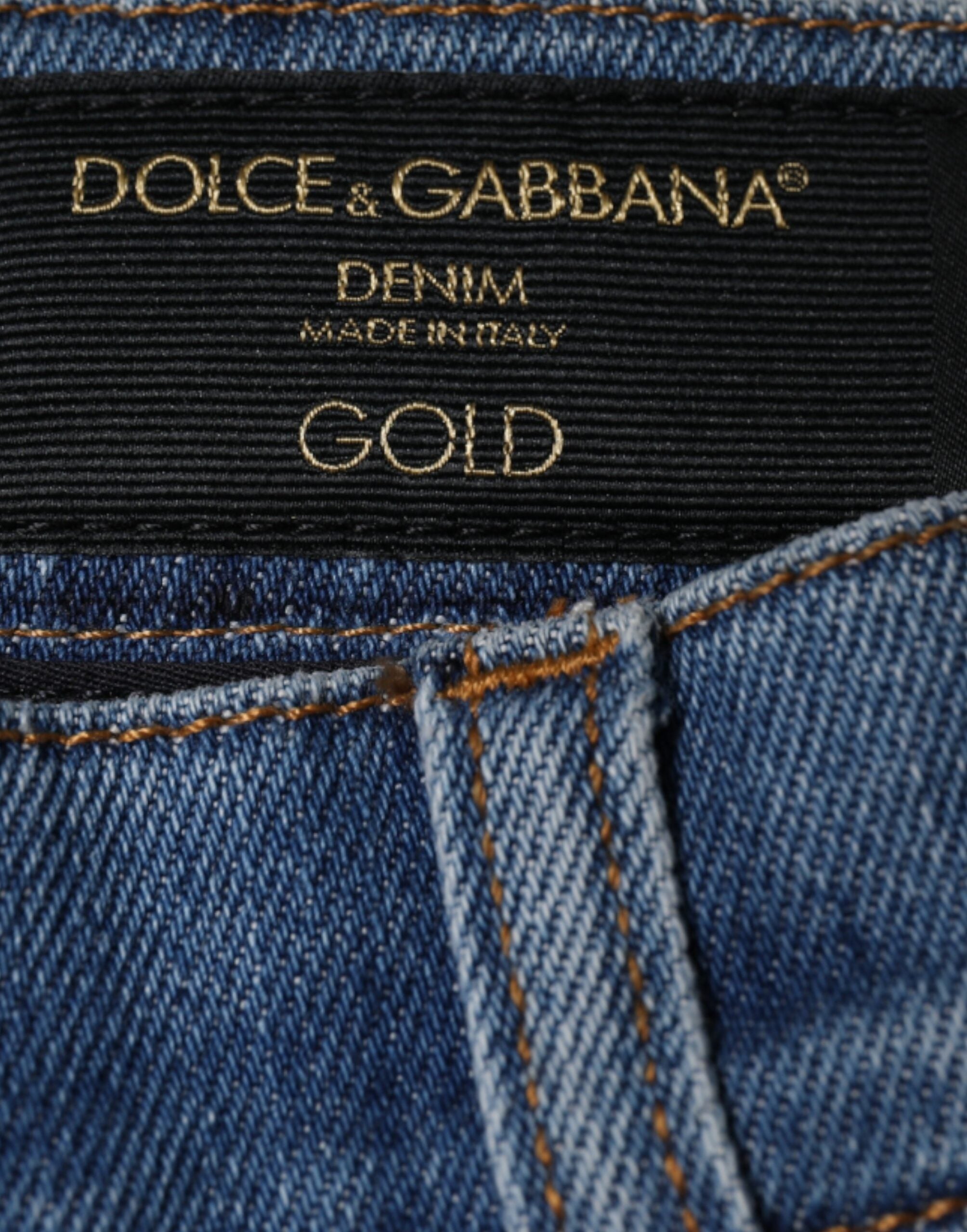 Dolce & Gabbana Μπλε Ελαστικό Skinny Denim GOLD Τζιν