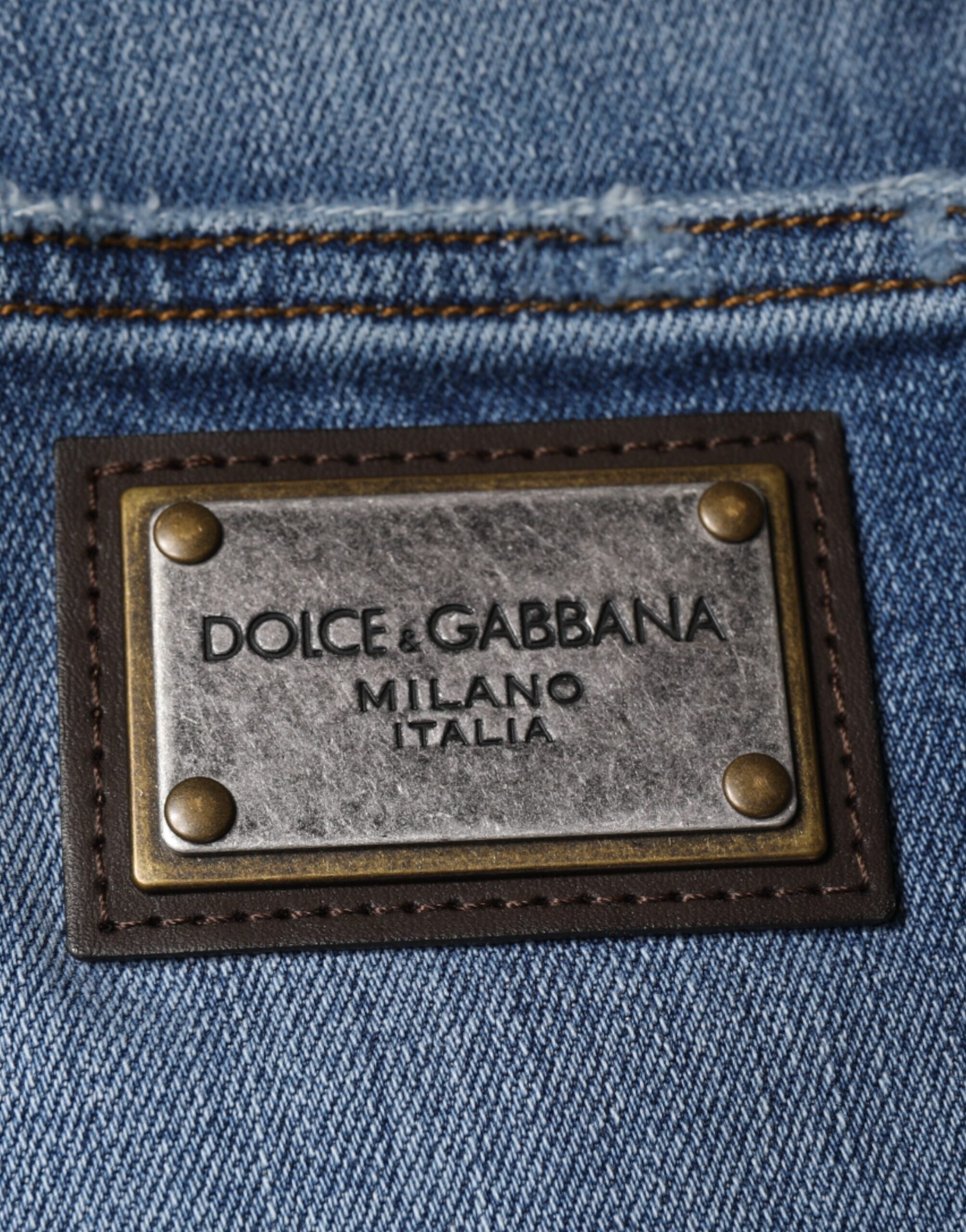 Dolce & Gabbana Μπλε Πλυμένα Βαμβακερά Ελαστικά Ανδρικά Τζιν