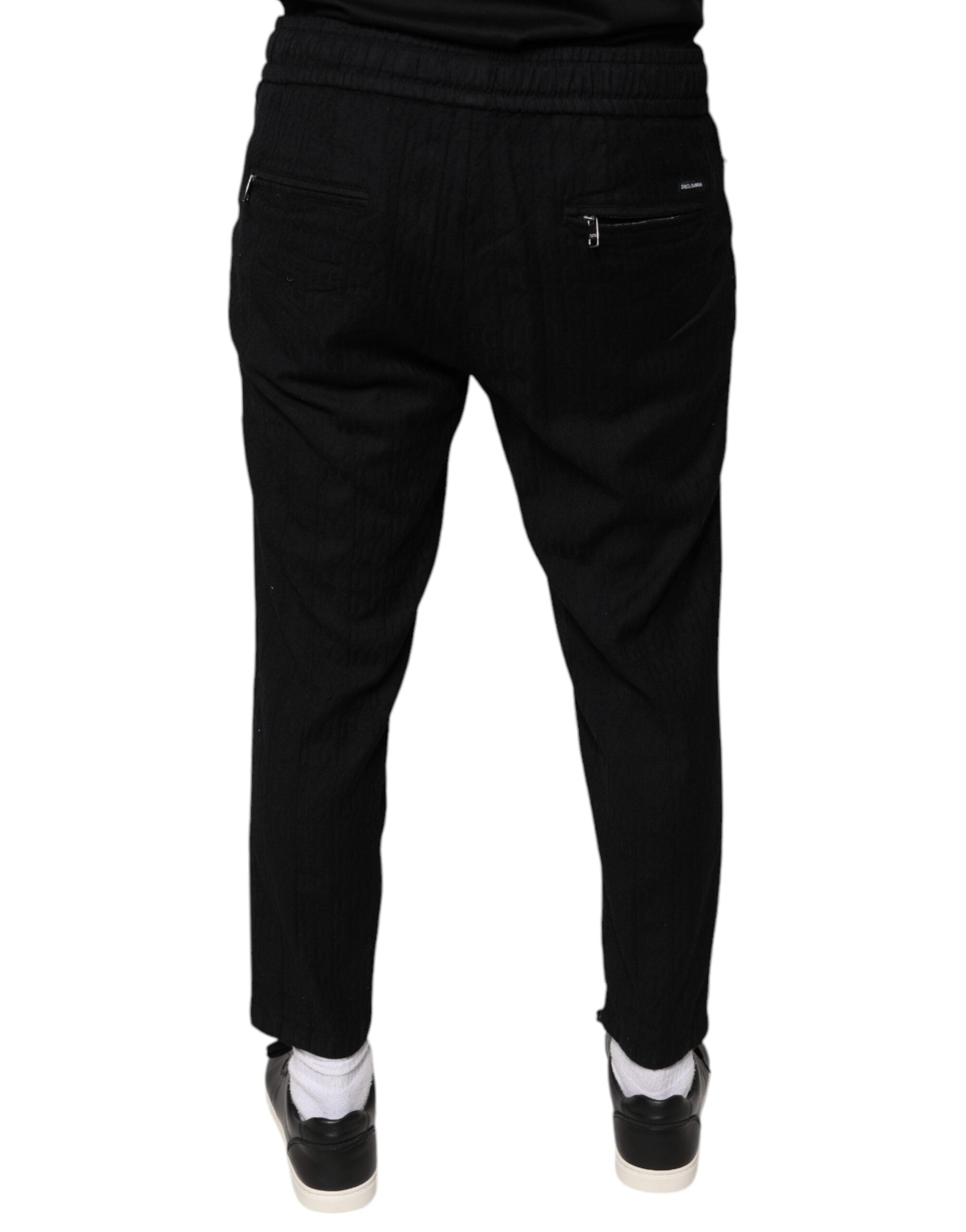 Dolce & Gabbana Black Wool Jogger Jogging Pants