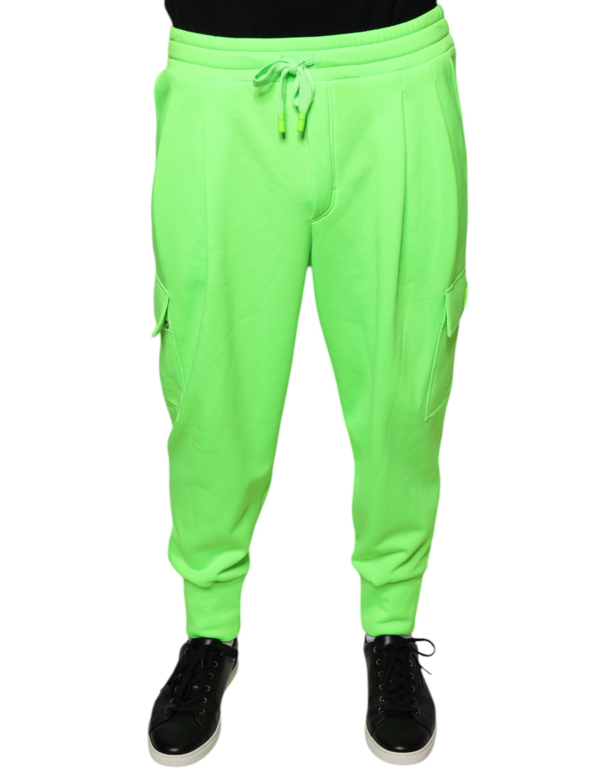 Dolce & Gabbana Neon Green Πολυεστερικά Κάρκο Jogger Παντελόνια Sweatpants