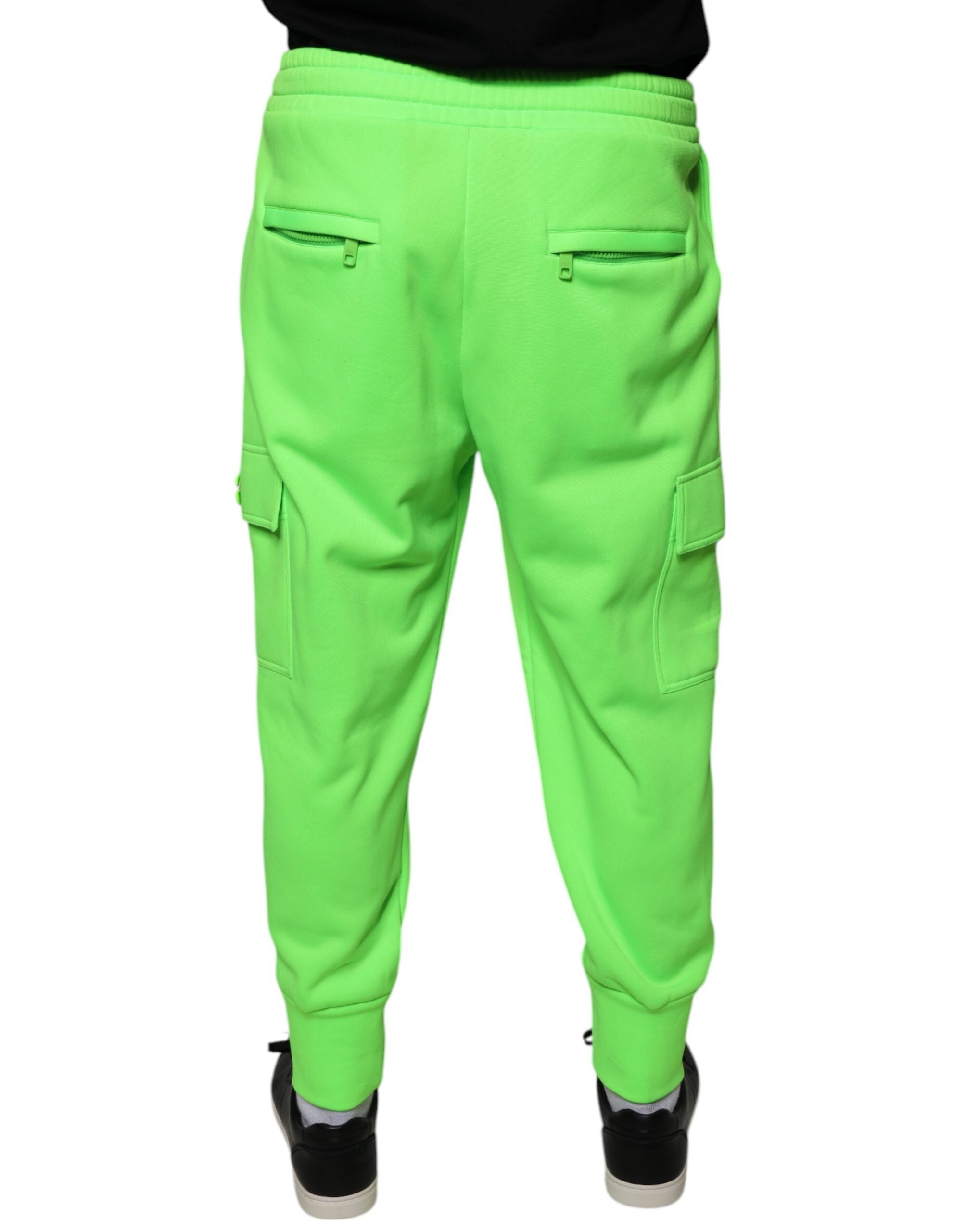 Dolce & Gabbana Neon Green Πολυεστερικά Κάρκο Jogger Παντελόνια Sweatpants