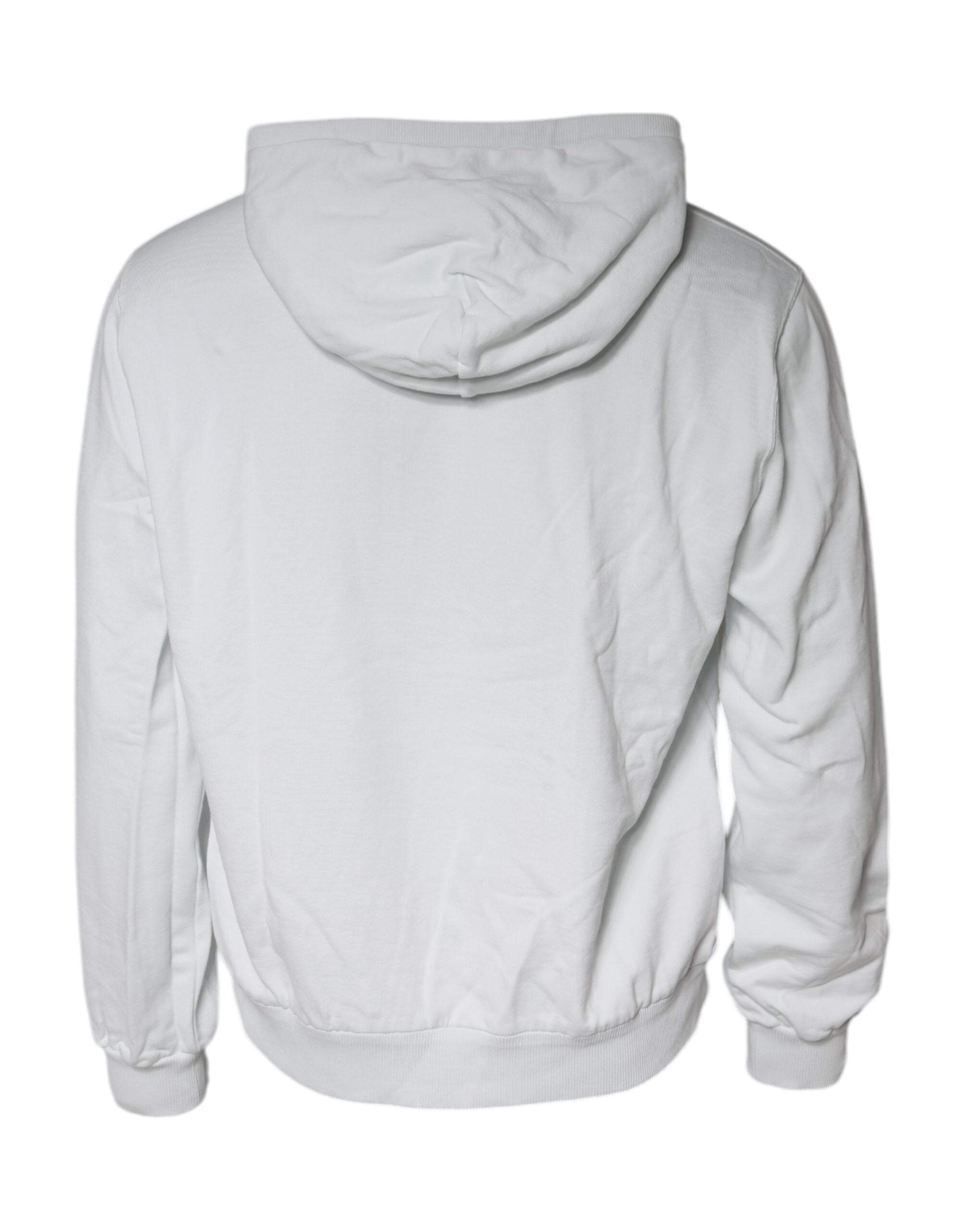 Dolce & Gabbana White Caesar Cotton Hooded Pullover Sweater