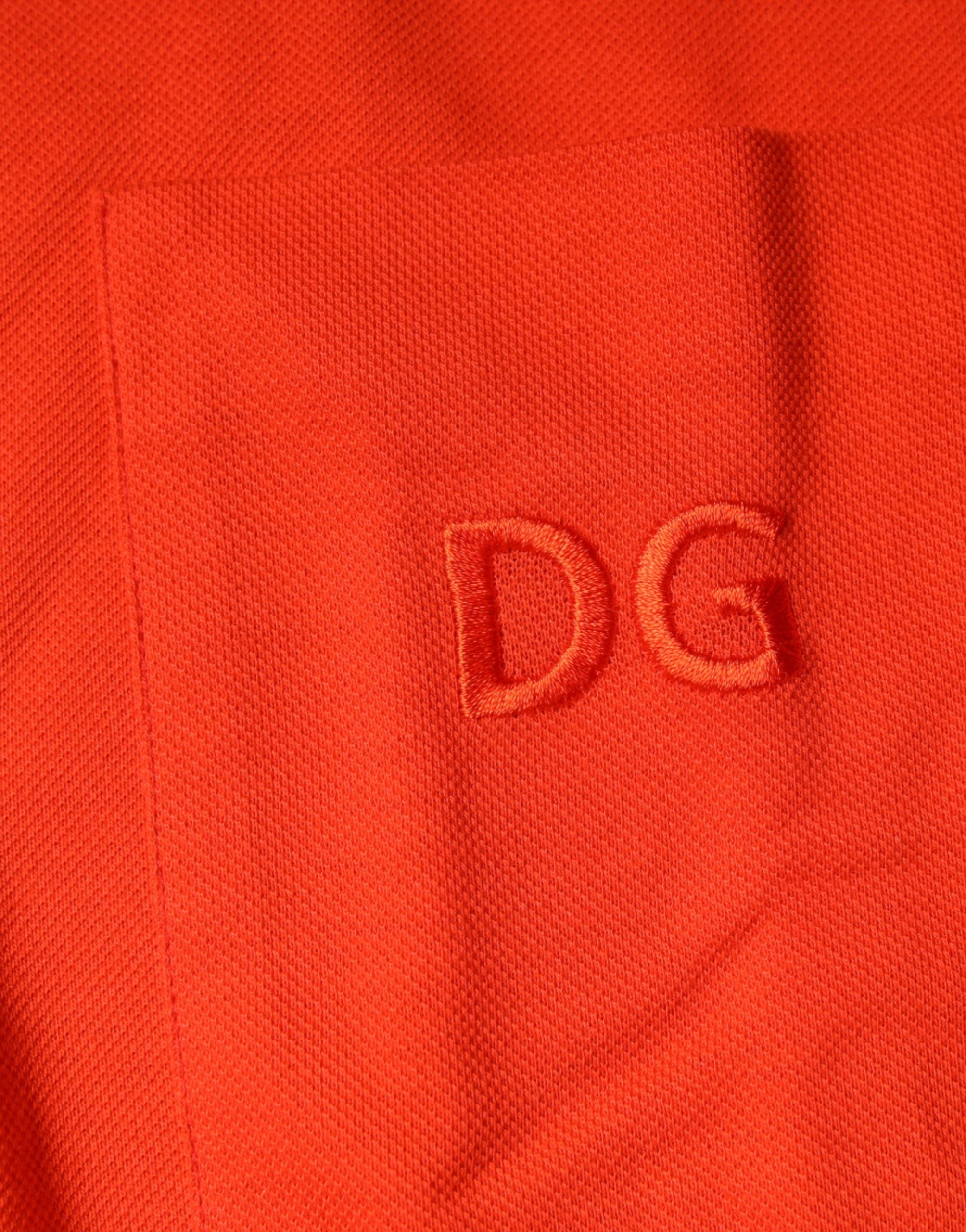 Dolce & Gabbana Orange Cotton Button Down Casual Polo Shirt