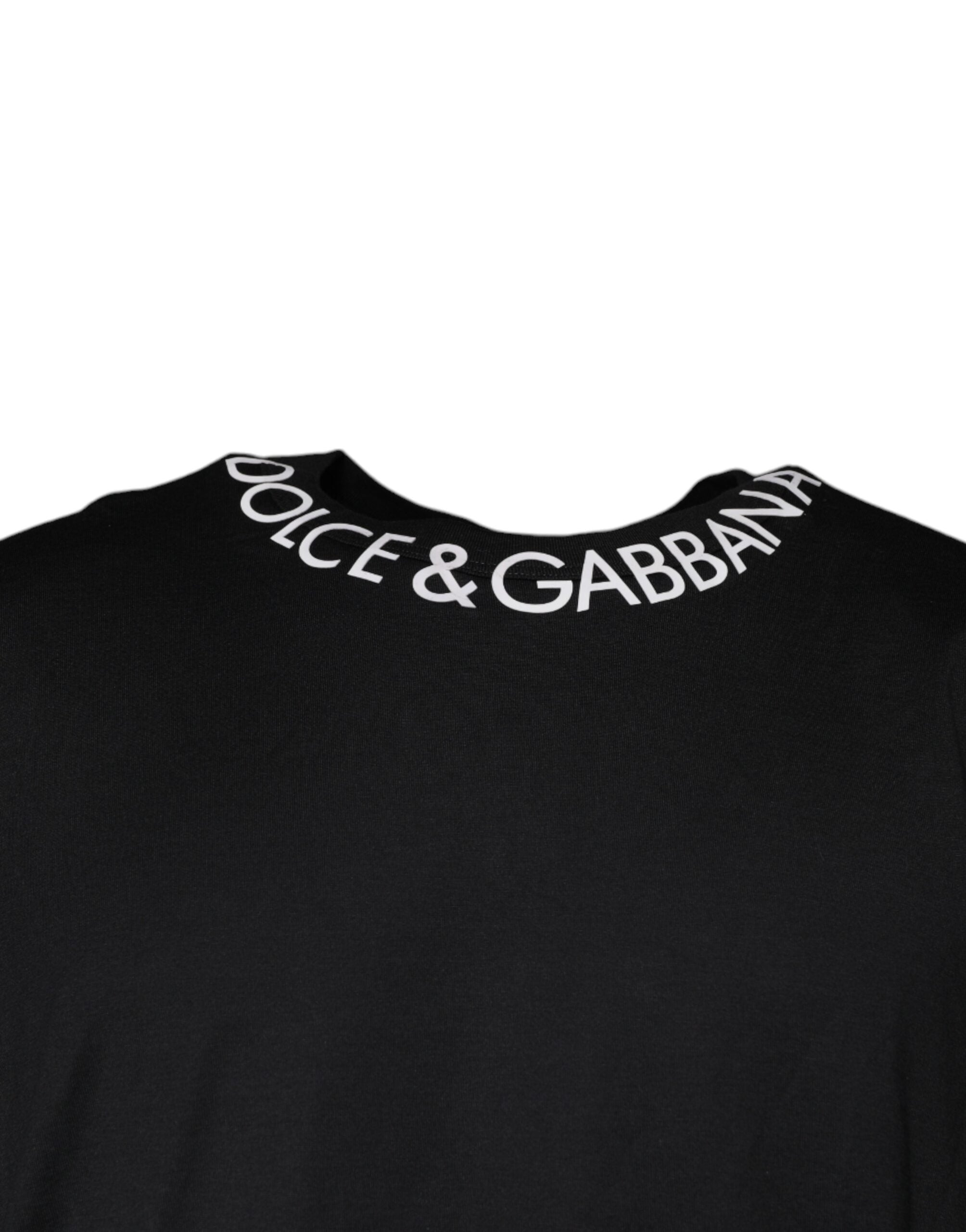 Dolce & Gabbana Μαύρο T-shirt Κοντομάνικο Στρογγυλής Λαιμόκοψης