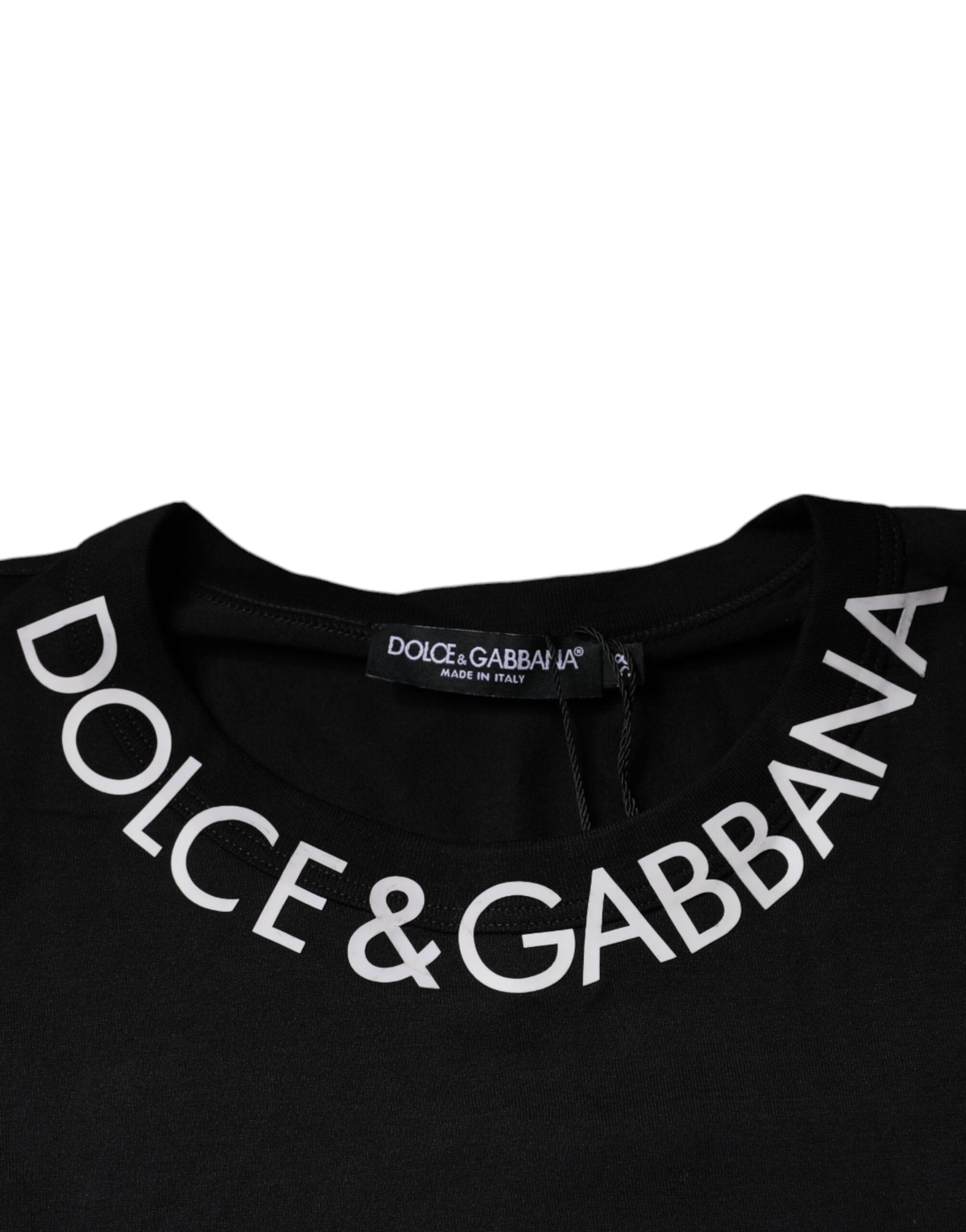 Dolce & Gabbana Μαύρο T-shirt Κοντομάνικο Στρογγυλής Λαιμόκοψης