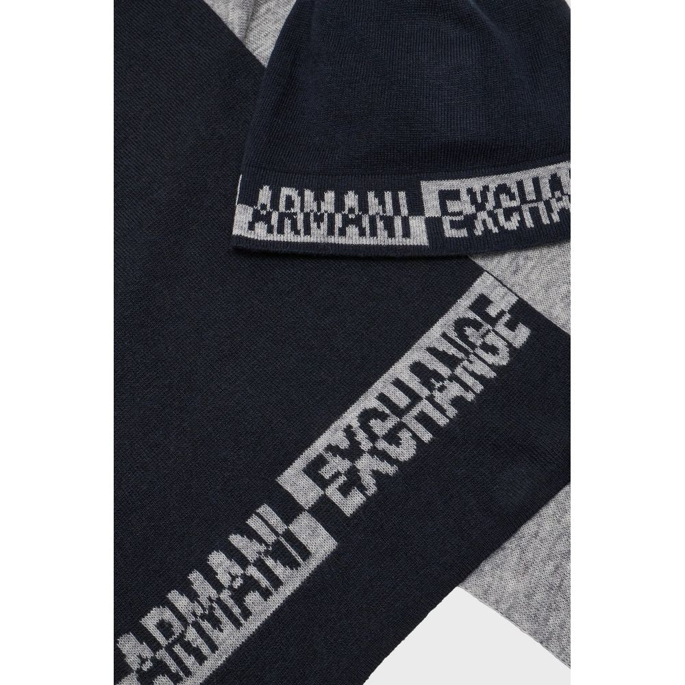 Μπλε Μάλλινο Κασκόλ Armani Exchange