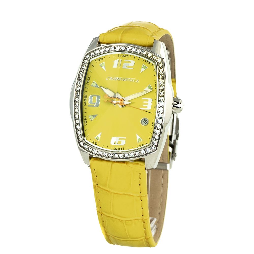 Χρονολογικό Ρολόι Δερμάτινο Yellow Chronotech