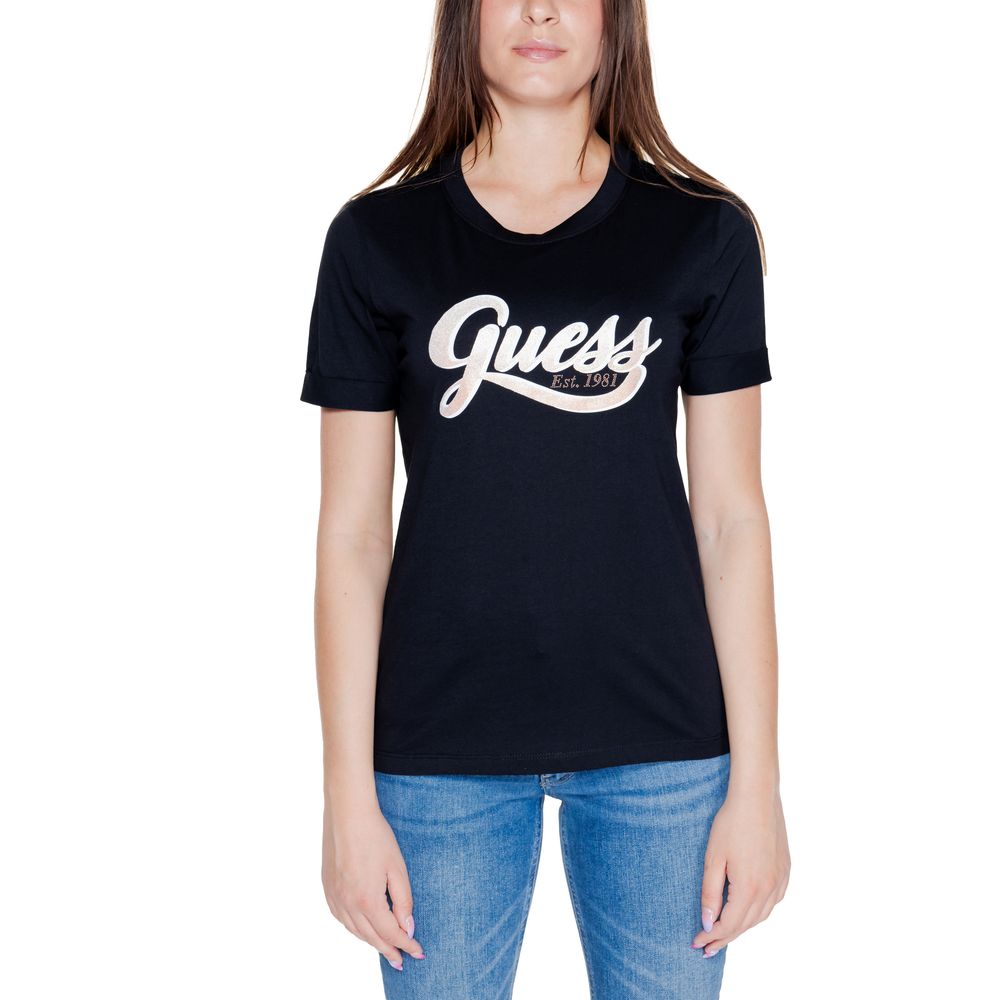 Guess Μαύρα Βαμβακερά Τοπ & T-Shirt