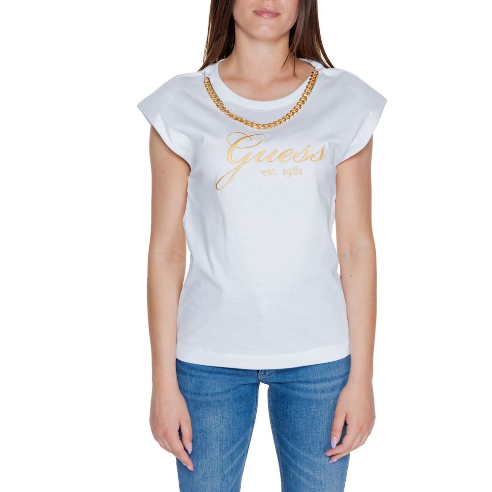 Guess Λευκά Βαμβακερά Tops & T-Shirt