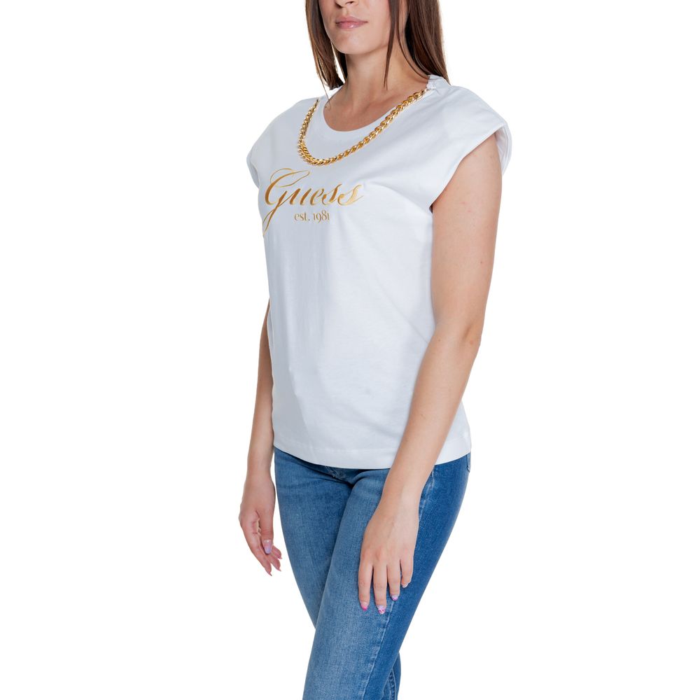 Guess Λευκά Βαμβακερά Tops & T-Shirt