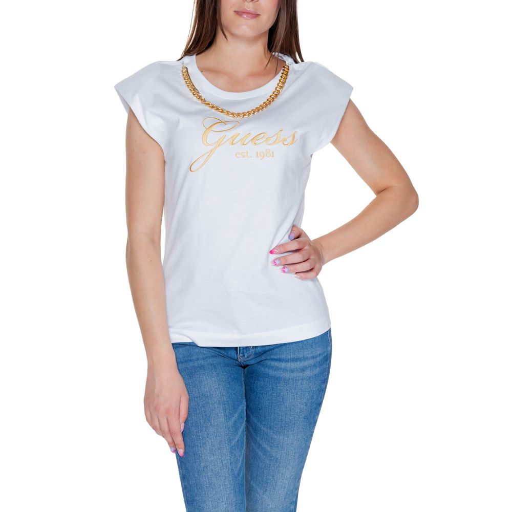 Guess Λευκά Βαμβακερά Tops & T-Shirt