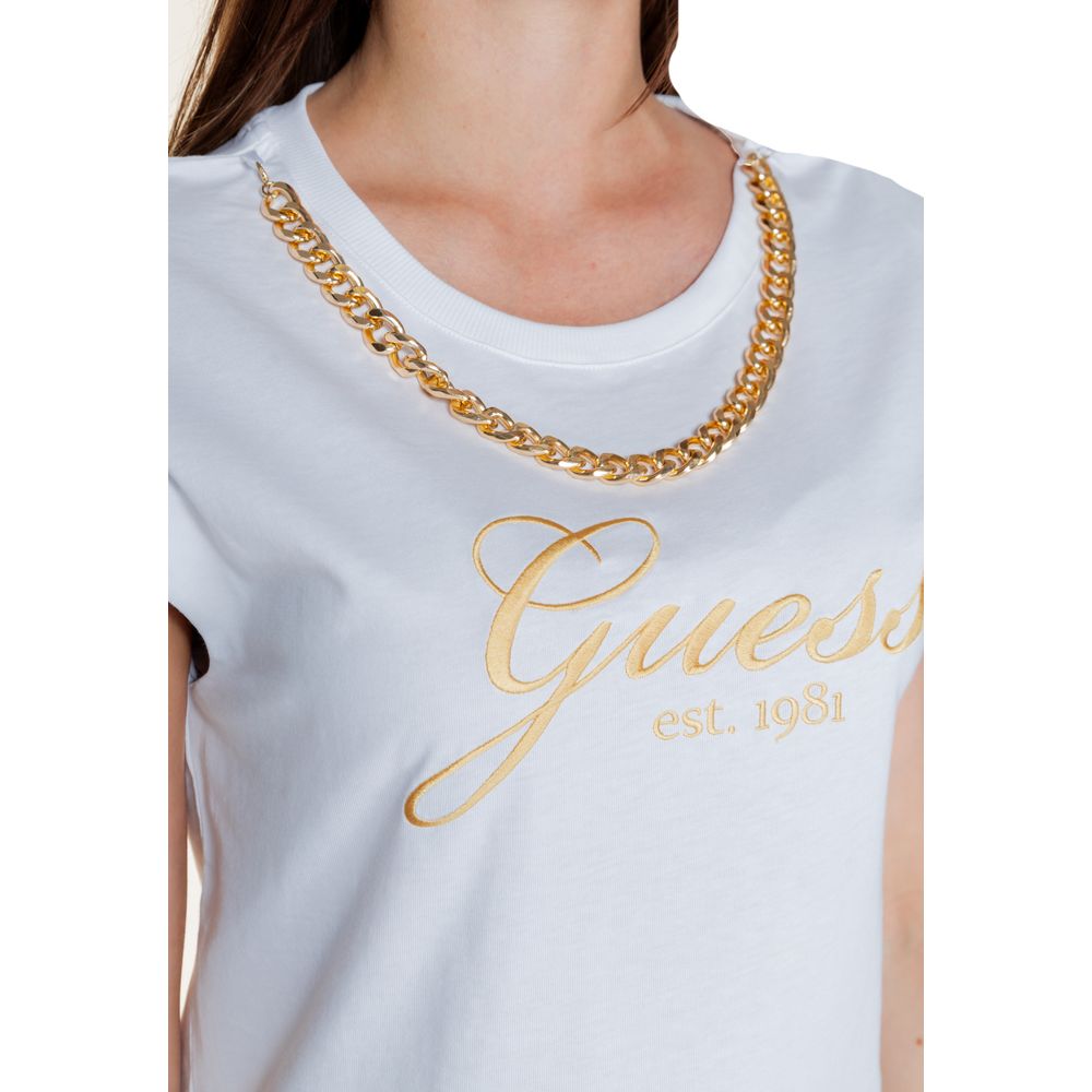 Guess Λευκά Βαμβακερά Tops & T-Shirt