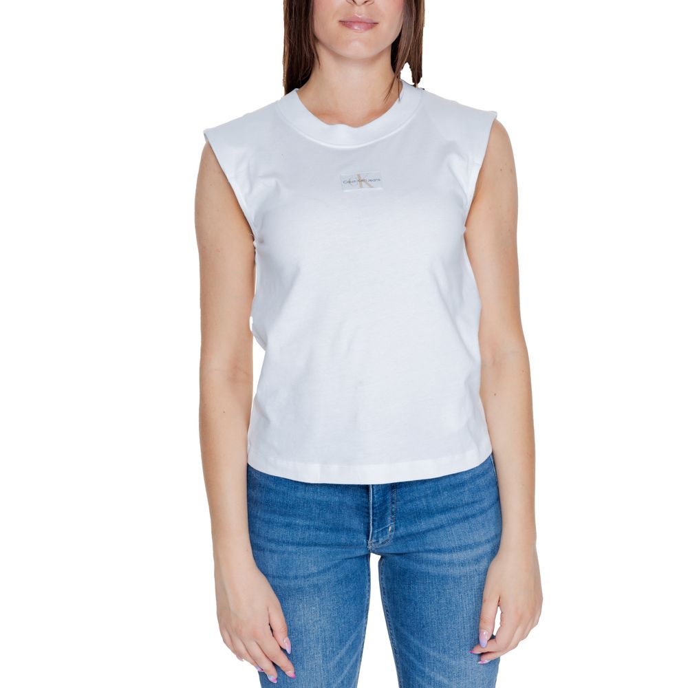 Calvin Klein Jeans Λευκά Βαμβακερά Μπλουζάκια & T-Shirt