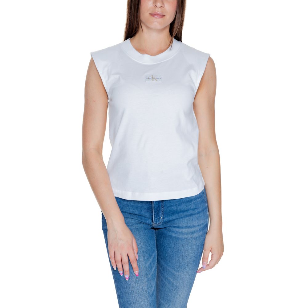 Calvin Klein Jeans Λευκά Βαμβακερά Μπλουζάκια & T-Shirt