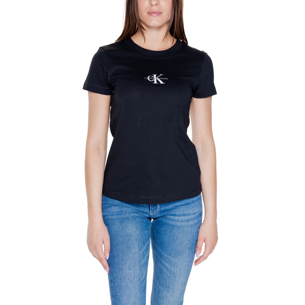 Calvin Klein Jeans Μαύρο Βαμβακερό Rigenerato Κορυφές & T-Shirt