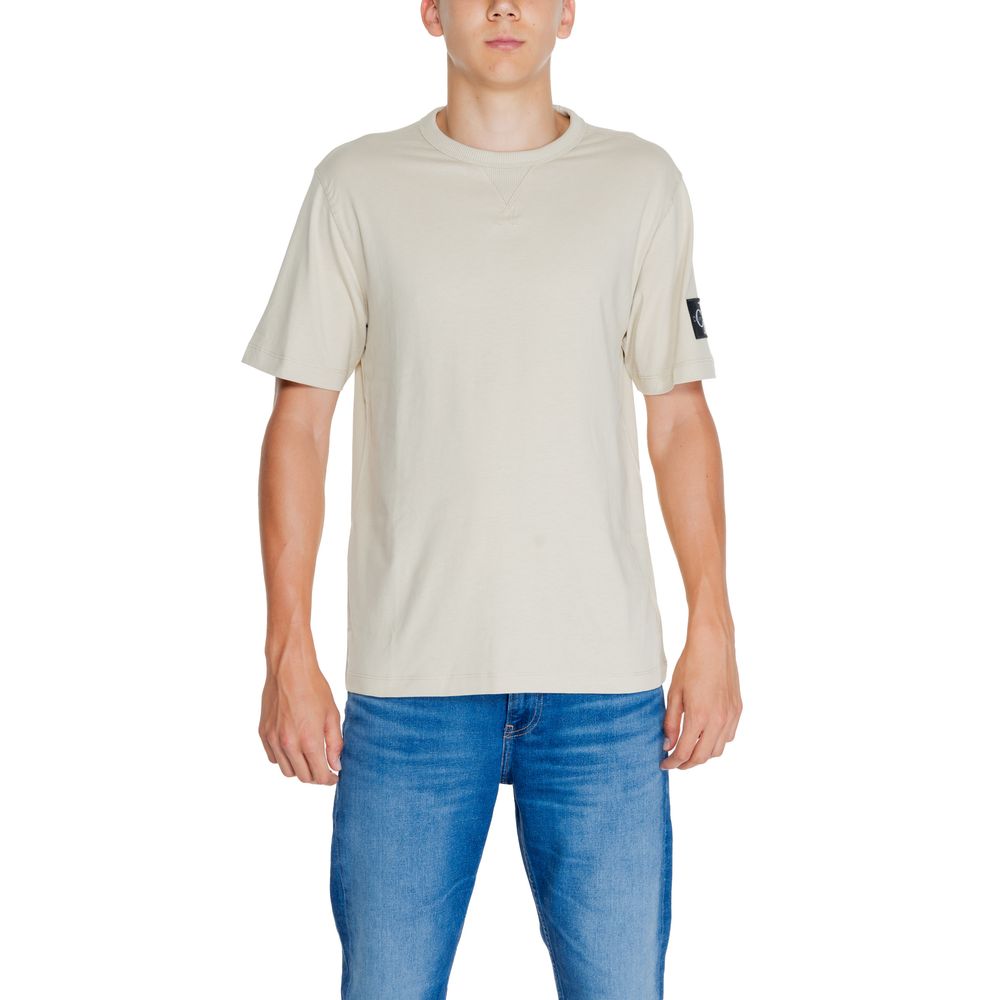 Calvin Klein Jeans Μπεζ Βαμβακερό Rigenerato T-Shirt