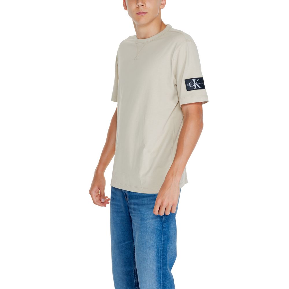 Calvin Klein Jeans Μπεζ Βαμβακερό Rigenerato T-Shirt