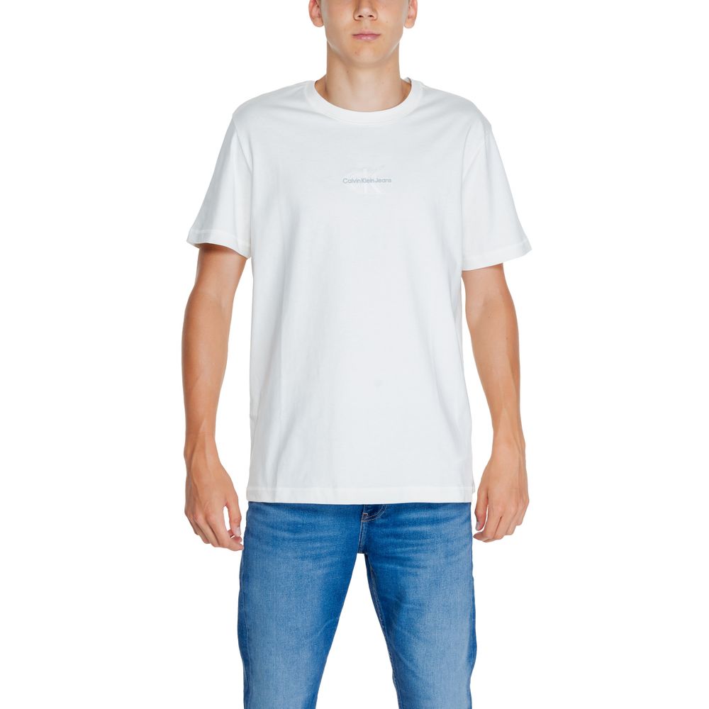 Calvin Klein Jeans Cream Cotton Rigenerato T-Shirt