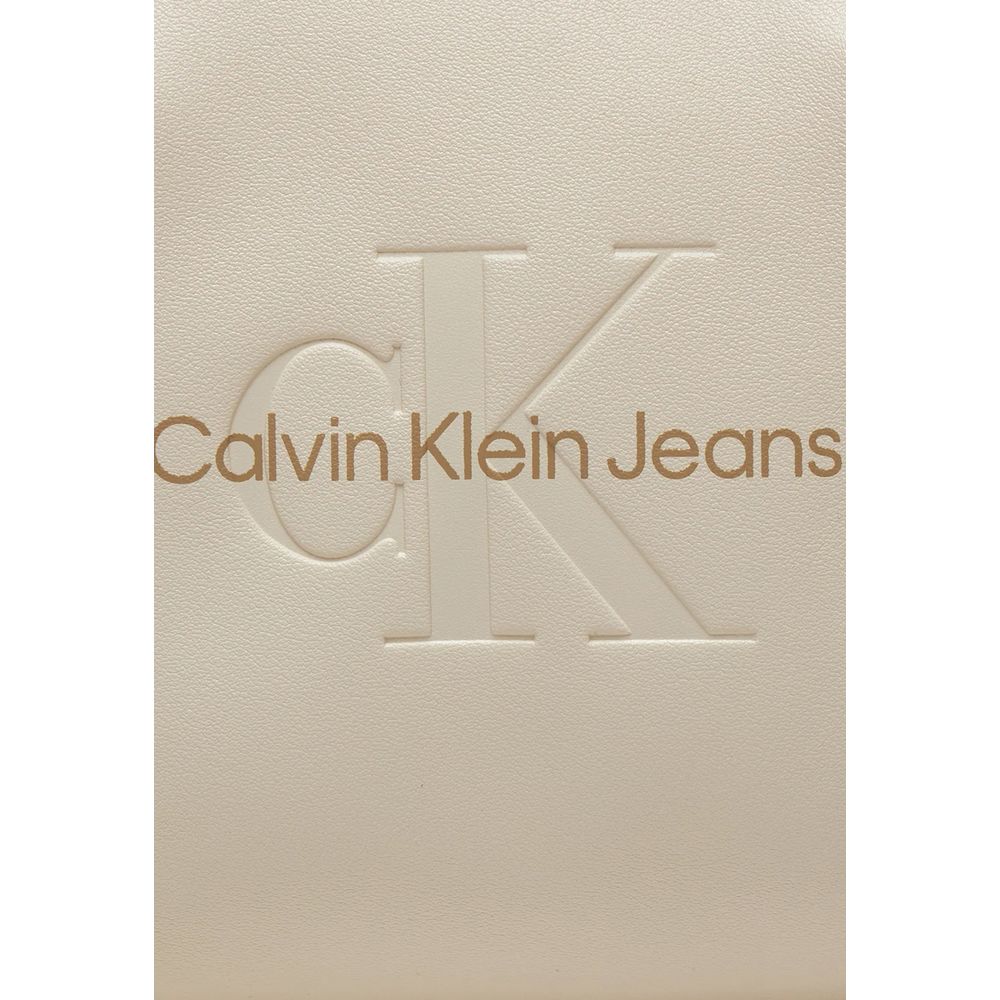 Calvin Klein Jeans Μπεζ Τσάντα από Συνθετικό Δέρμα