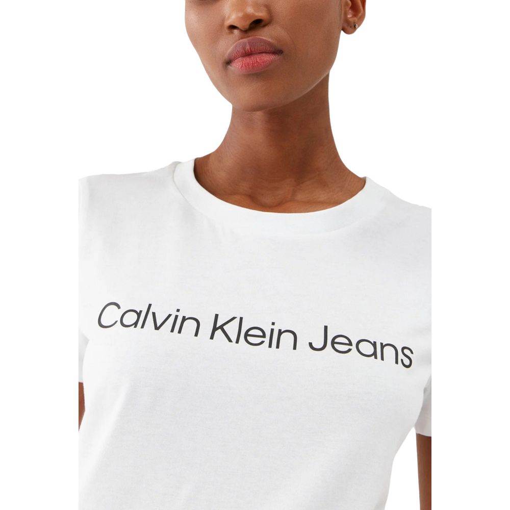 Calvin Klein Jeans Λευκά Βαμβακερά Μπλουζάκια & T-Shirt