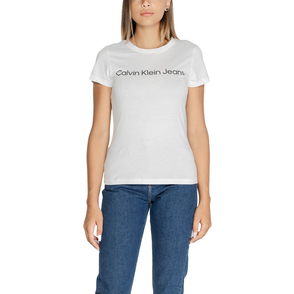 Calvin Klein Jeans Λευκά Βαμβακερά Μπλουζάκια & T-Shirt