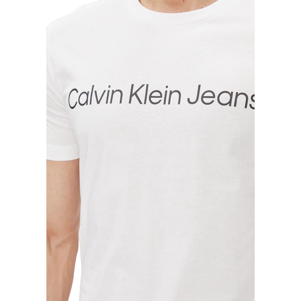 Calvin Klein Jeans Λευκό Βαμβακερό T-Shirt