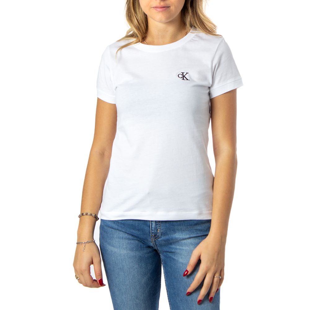 Calvin Klein Jeans Λευκά Βαμβακερά Μπλουζάκια & T-Shirt