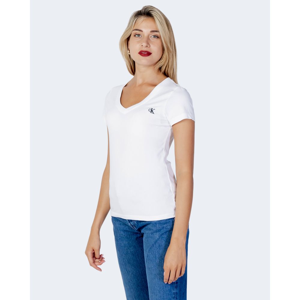 Calvin Klein Jeans Λευκές Βαμβακερές Μπλούζες & T-Shirt