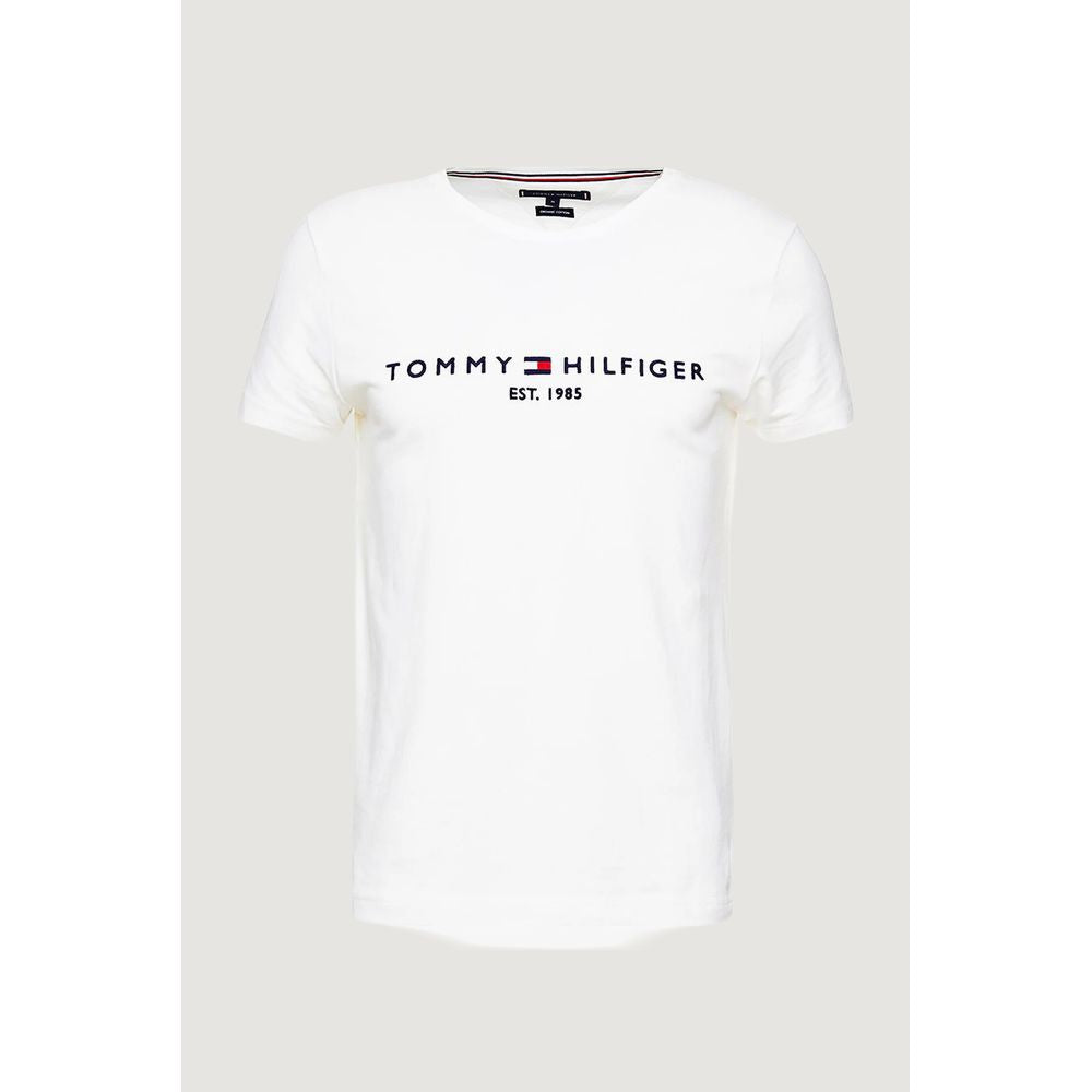 Tommy Hilfiger Κρεμ Βαμβακερό Κοντομάνικο