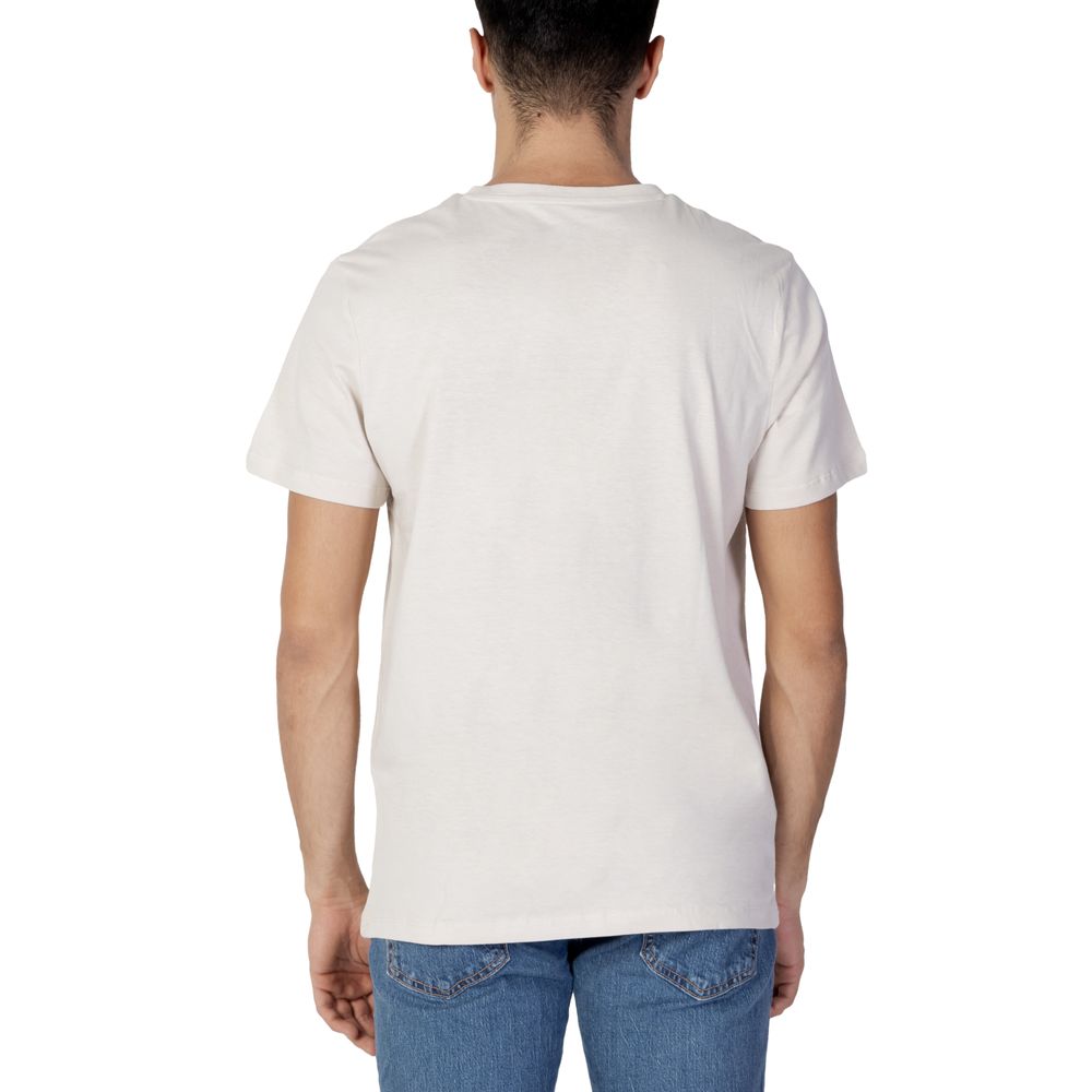 Jack Jones Μπεζ Βαμβακερό T-Shirt