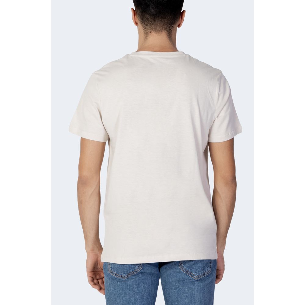 Jack Jones Μπεζ Βαμβακερό T-Shirt