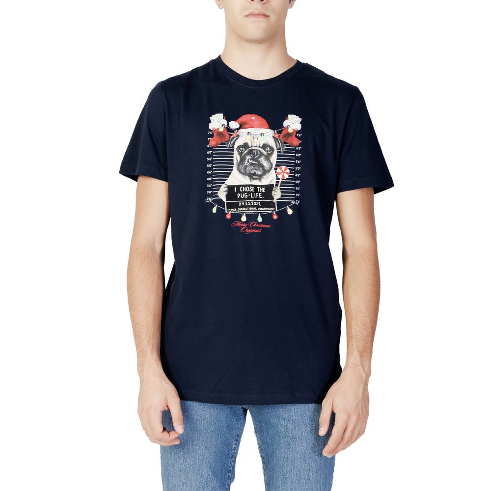 Jack Jones Μπλε Βαμβακερό T-Shirt