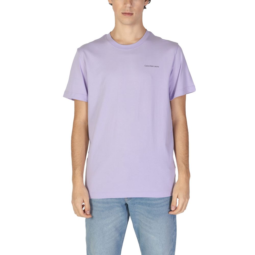 Calvin Klein Jeans Μωβ Βαμβακερό T-Shirt