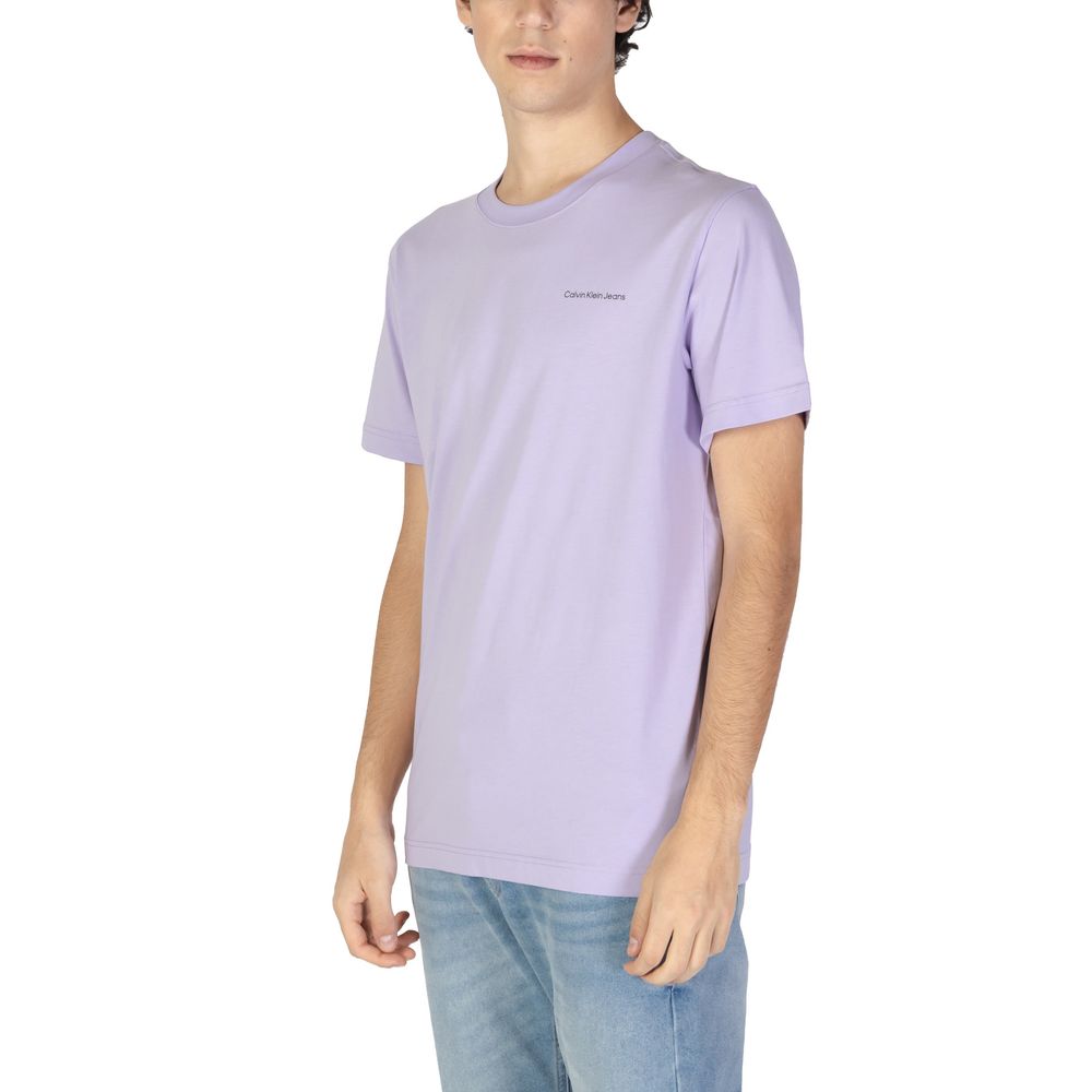 Calvin Klein Jeans Μωβ Βαμβακερό T-Shirt