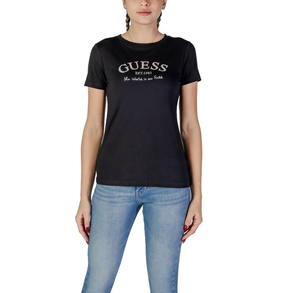 Guess Μαύρο Βαμβακερό Top & T-Shirt