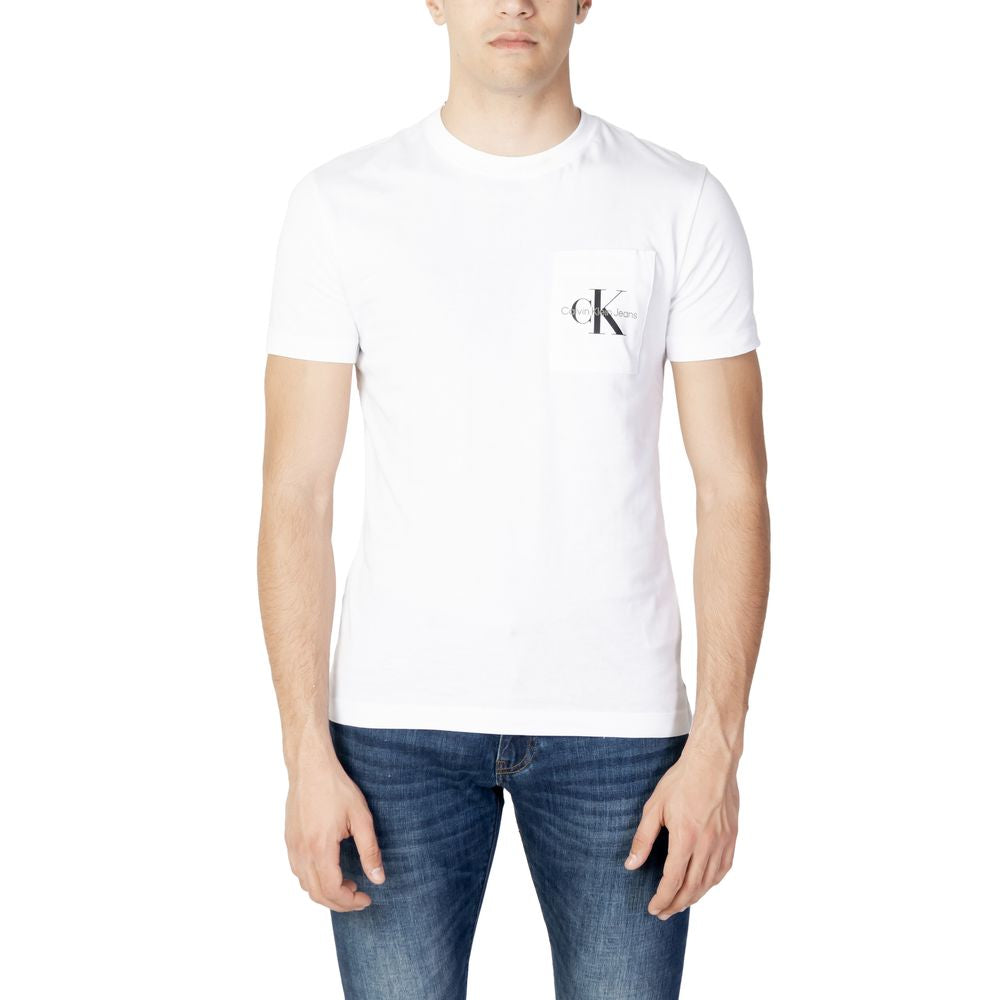 Calvin Klein Jeans Λευκό Βαμβακερό T-Shirt