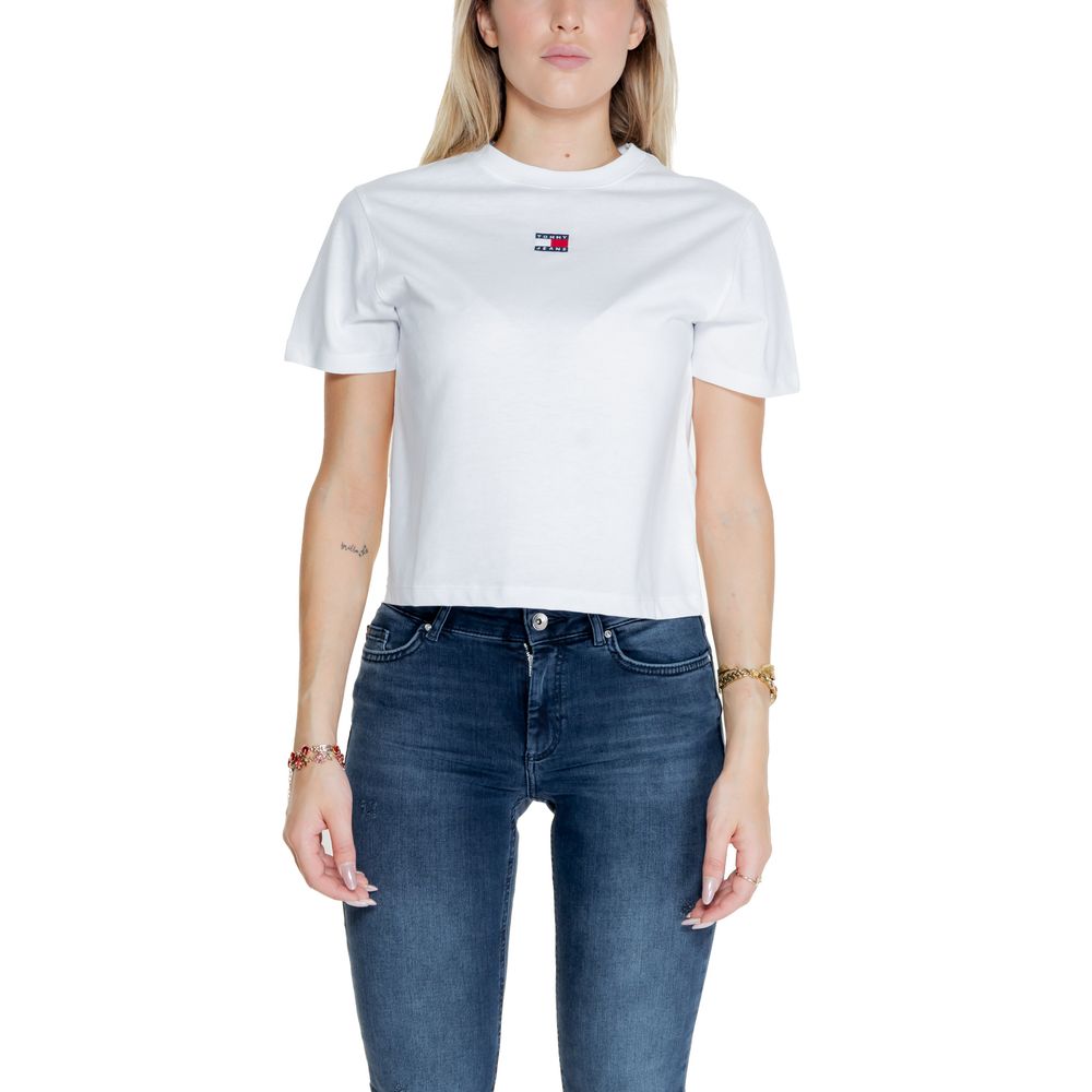 Tommy Hilfiger Jeans Λευκά Ανακυκλωμένα Βαμβακερά Tops & T-Shirt