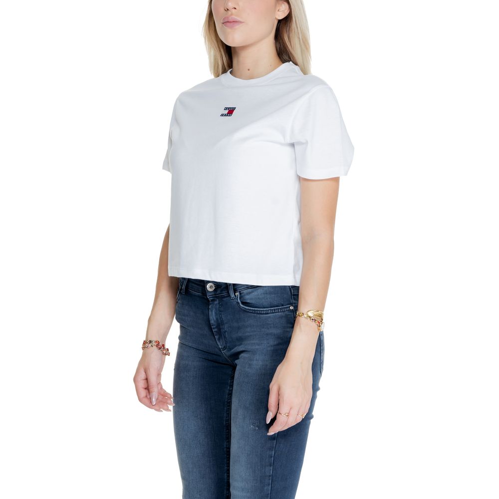 Tommy Hilfiger Jeans Λευκά Ανακυκλωμένα Βαμβακερά Tops & T-Shirt