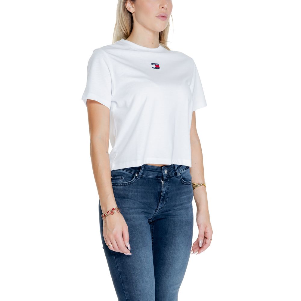 Tommy Hilfiger Jeans Λευκά Ανακυκλωμένα Βαμβακερά Tops & T-Shirt