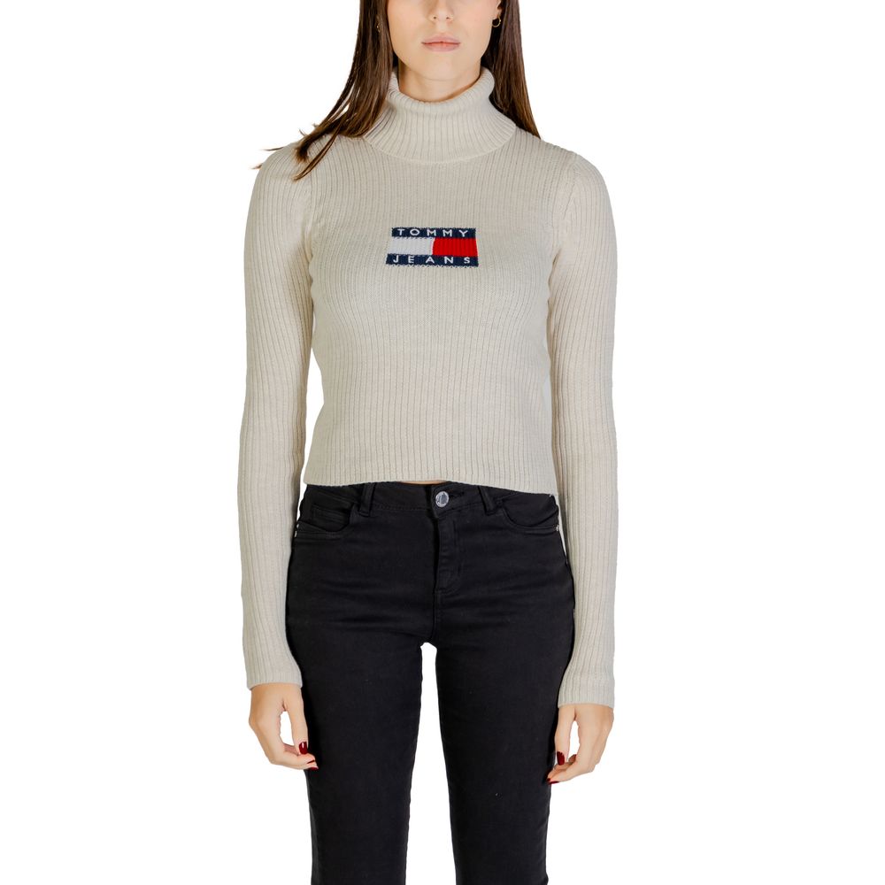 Tommy Hilfiger Jeans Μπεζ Ανακυκλωμένο Πολυεστέρας Πουλόβερ