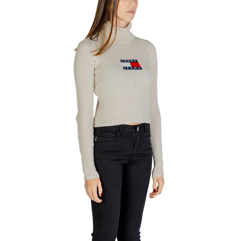 Tommy Hilfiger Jeans Μπεζ Ανακυκλωμένο Πολυεστέρας Πουλόβερ