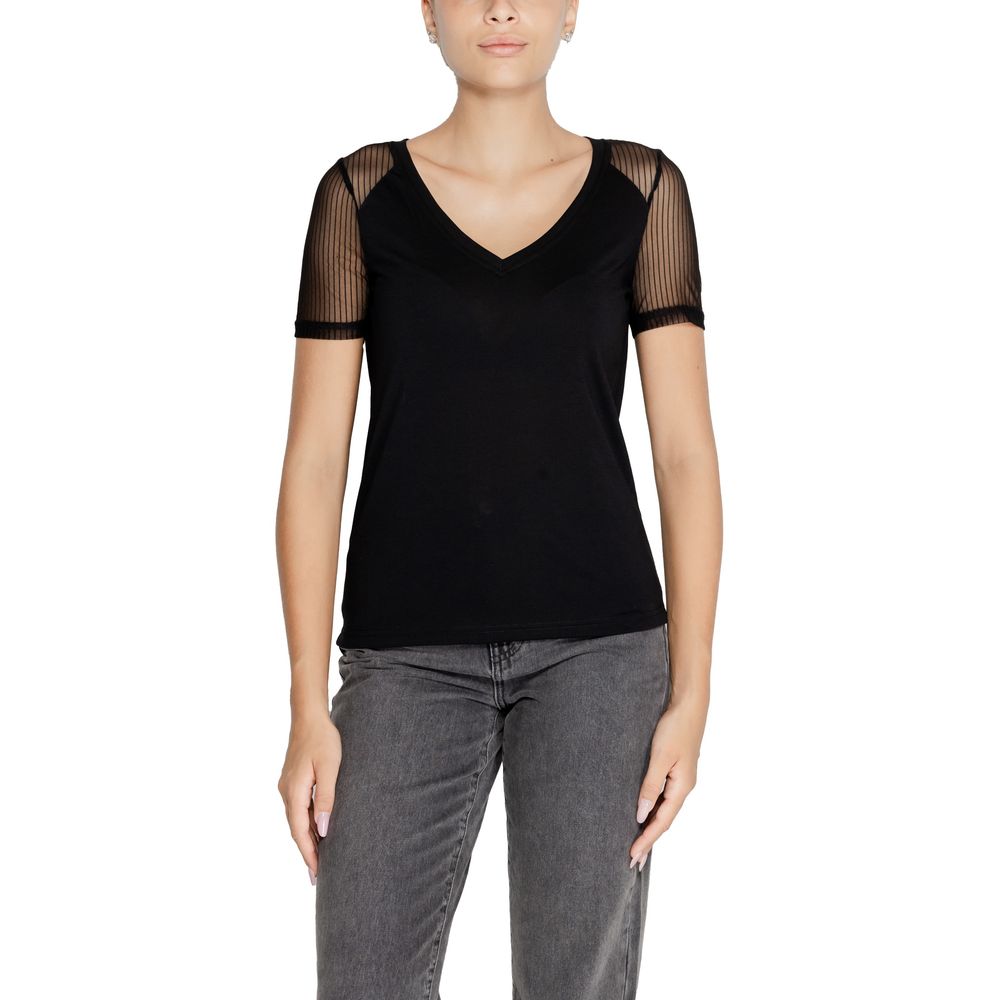 Jacqueline De Yong Μαύρα Βαμβακερά Tops & T-Shirt