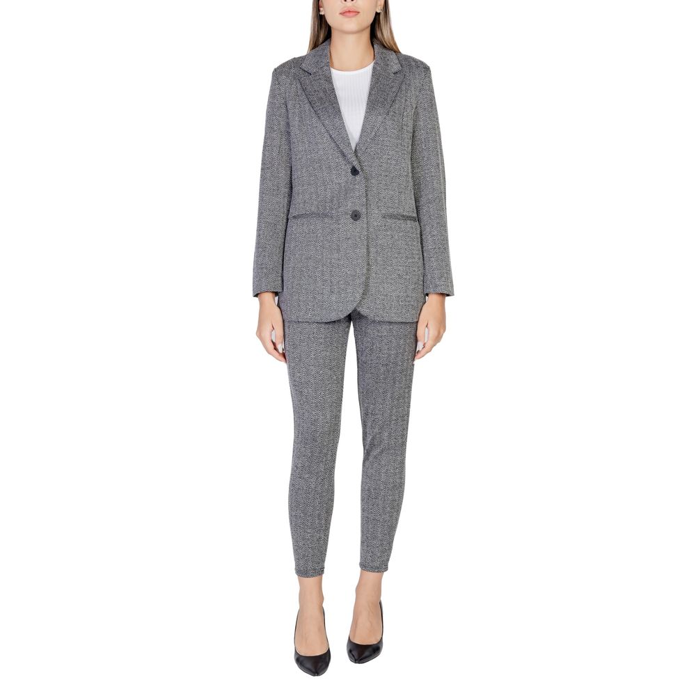 ICHI Black Polyester Suits & Blazer