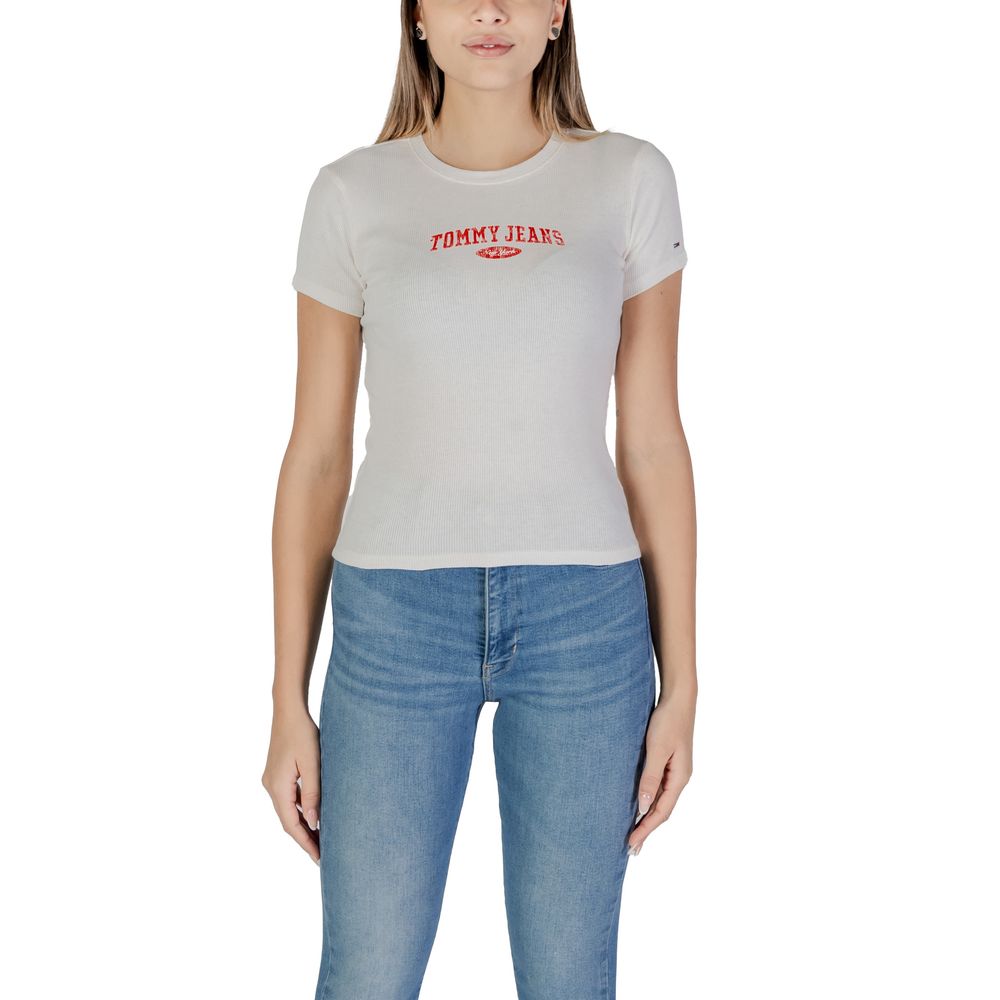 Tommy Hilfiger Jeans Λευκά Βαμβακερά Τοπ & T-Shirt