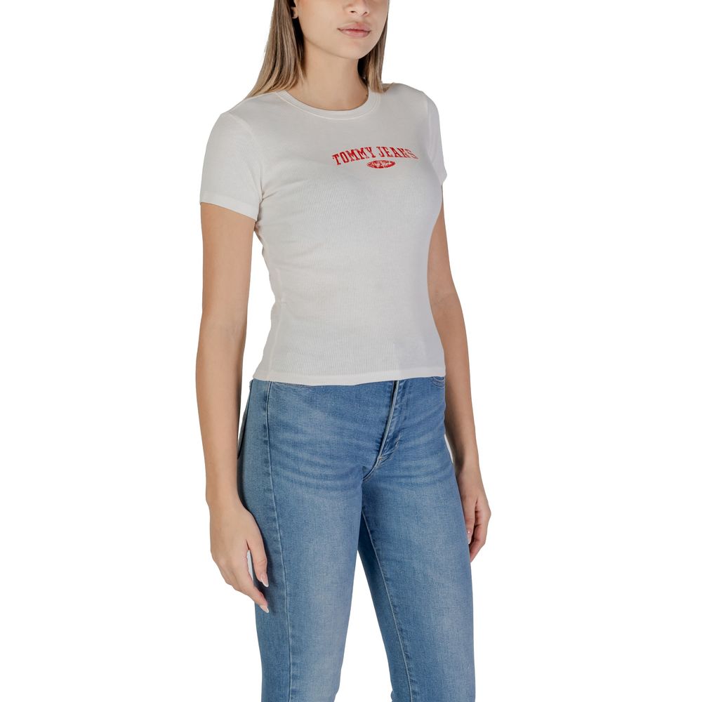 Tommy Hilfiger Jeans Λευκά Βαμβακερά Τοπ & T-Shirt