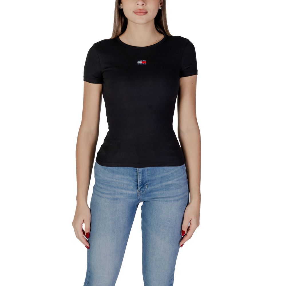 Tommy Hilfiger Jeans Μαύρο Βαμβακερό Rigenerato Tops & T-Shirt