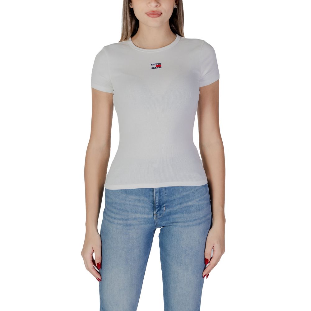 Tommy Hilfiger Jeans Κρέμ Βαμβακερά Rigenerato Τοπ & T-Shirt