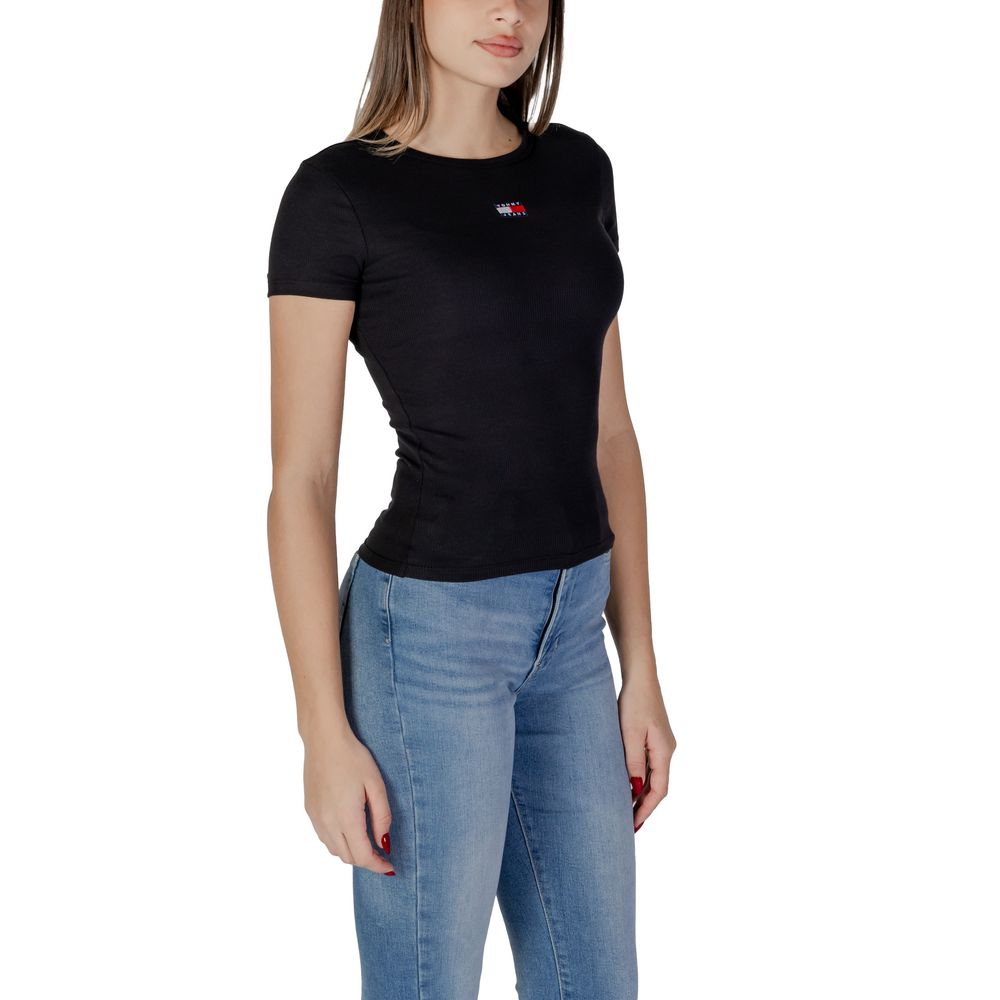 Tommy Hilfiger Jeans Μαύρο Βαμβακερό Rigenerato Tops & T-Shirt